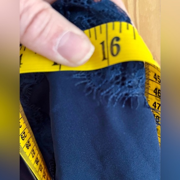 Lush Midnight Blue Lace Trim Cami Top Size Small Adjustable Coquette Girl Boho - Picture 13 of 13